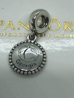 ✨🔥Pandora Atlanta Georgia Peach Dangle Charm S925 Sterling Silver Jewelry